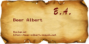 Beer Albert névjegykártya